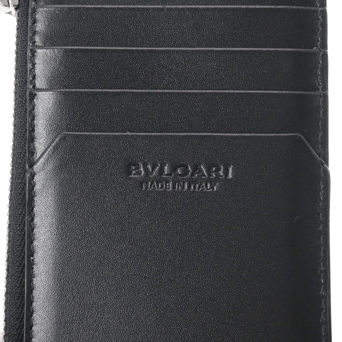 ブルガリ 黒 シルバー金具 メンズ レザー カードケース 282770 BVLGARI