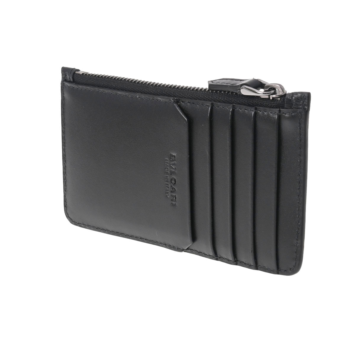 ブルガリ 黒 シルバー金具 メンズ レザー カードケース 282770 BVLGARI