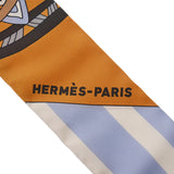 HERMES エルメス ツイリー Le Jardin de la Maharani キャラメル/ベージュ/シエル H063070S レディース シルク100％ スカーフ Aランク 中古 銀蔵