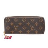 LOUIS VUITTON ルイヴィトン モノグラム ポルトフォイユクレマンス フラワー フューシャ M68314 レディース モノグラムキャンバス 長財布 Bランク 中古 銀蔵