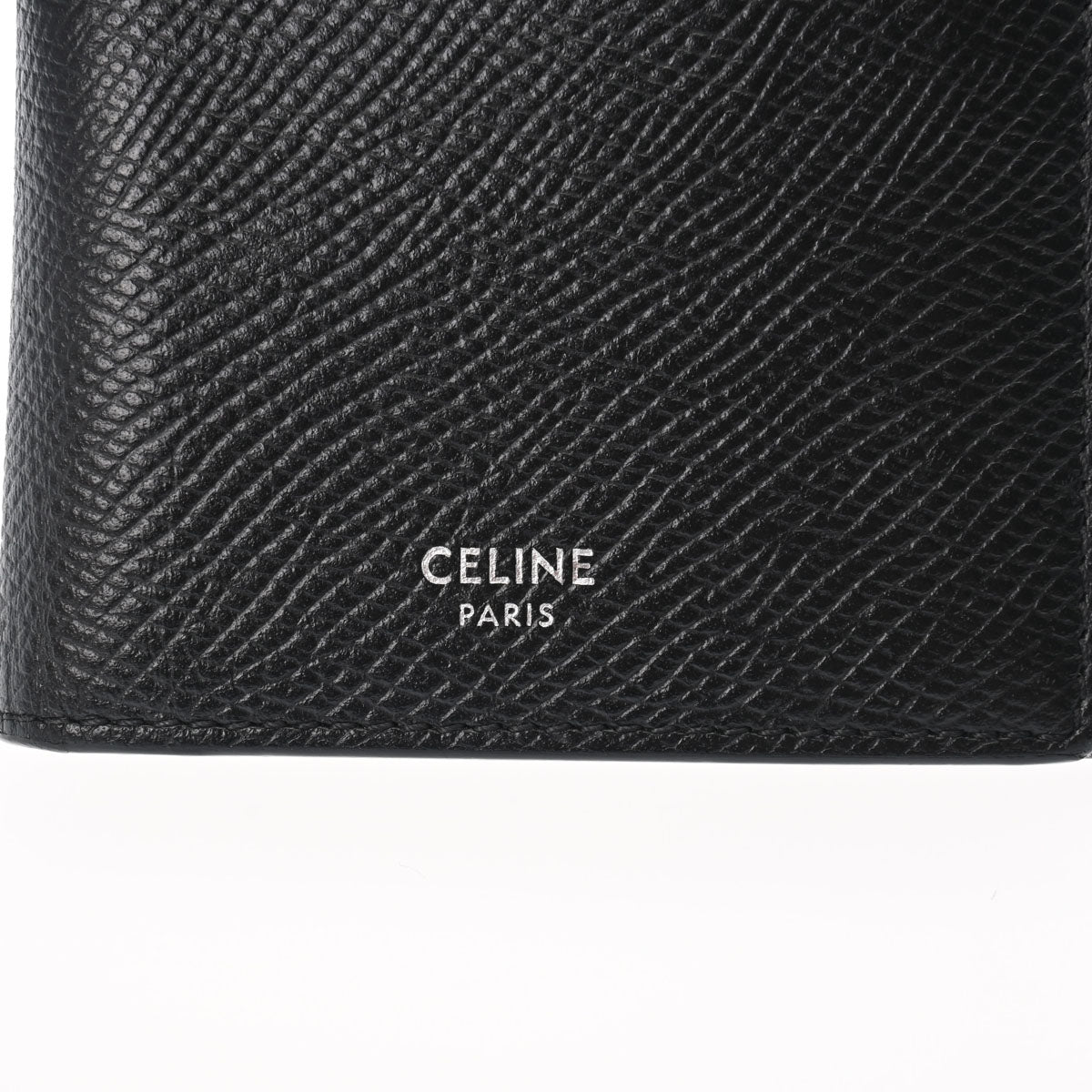 セリーヌバーティカルウォレット 黒 シルバー金具 メンズ カーフ 長