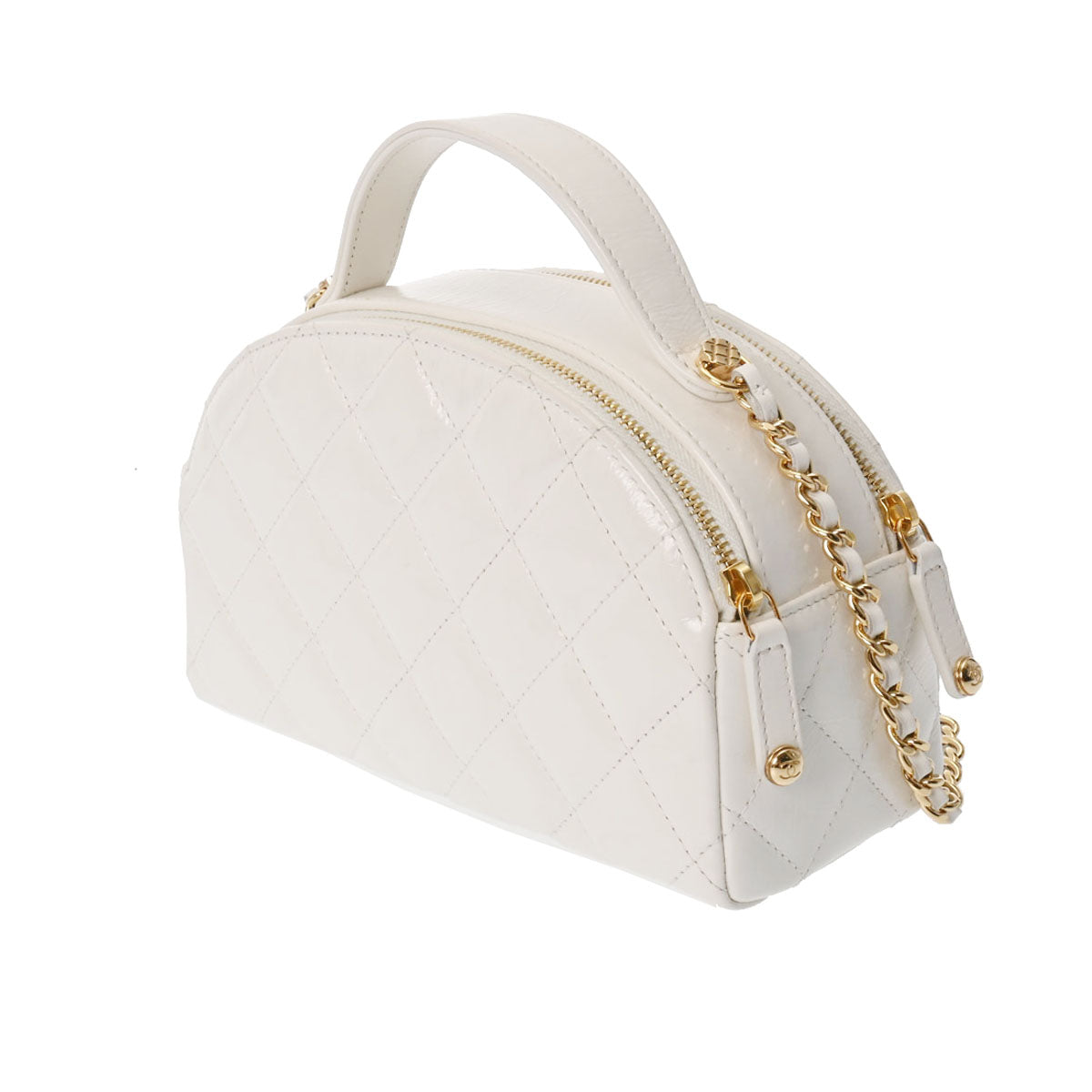 シャネルミニマトラッセ チェーンショルダー 42976 白 ゴールド金具