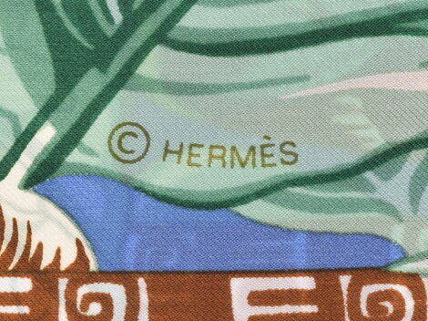 140 100% of HERMES Hermes boyfriend large size scarf Alamo hole renewal memory pink / green / other unisex silk scarf new article silver storehouses