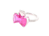 Hello Kitty Hello Kitty #7 consignment item KT344 7 women'S SV Rhinestone Ring Ring new silver