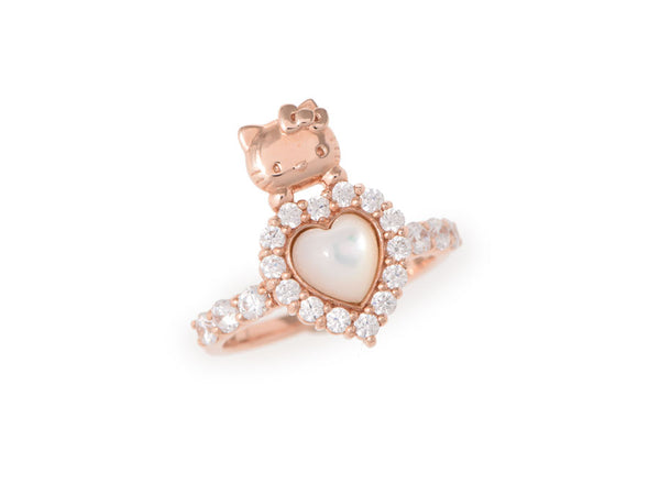 Hello Kitty Heart #9 Hello Kitty Consignment Pink Gold KT958 No. 9 Ladies GP(SV)/Rhinestone Ring/Ring New Brand Ginzo