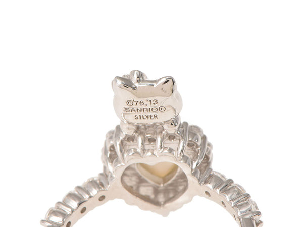 Hello Kitty heart #13 Hello Kitty consignment silver KT958 No. 13 unisex SV / Rhinestone Ring new silver