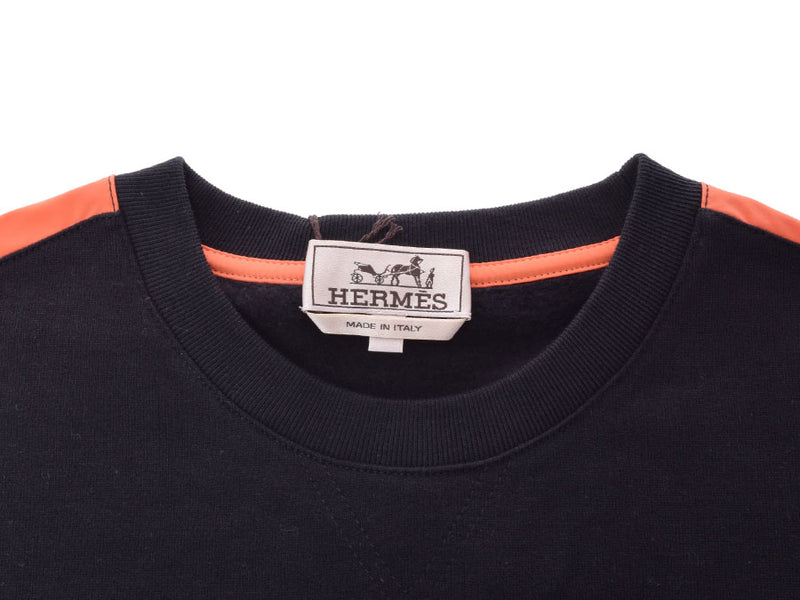 HERMES Hermes Trainer Sideline Black/Orange Men's Cotton 100% Sweat