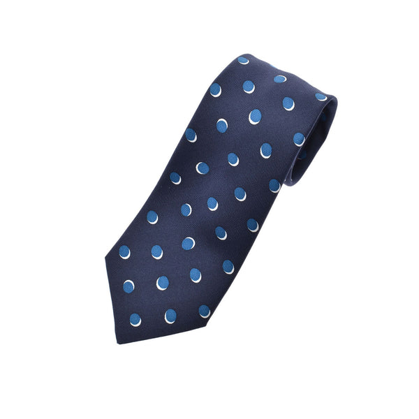 Hermes polka dot dot handle Navy / Blue Mens Silk