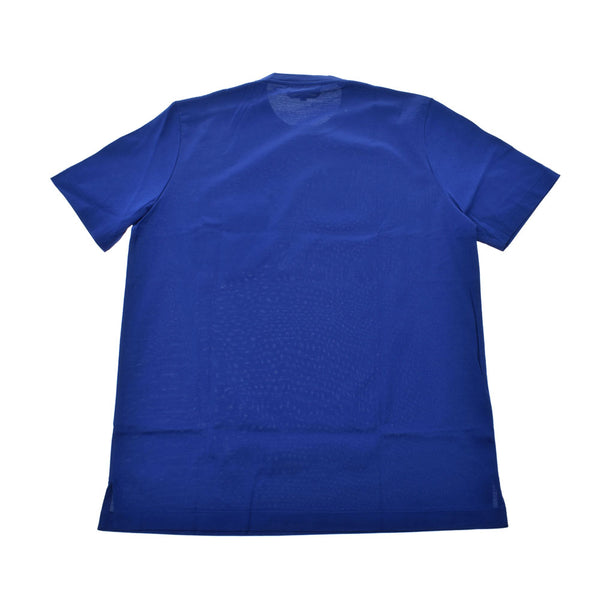 HERMES口袋T恤宝蓝色男士100％纯棉短袖T恤