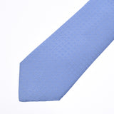 HERMES H pattern light blue men's 100% silk tie new silver