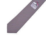 HERMES silver storehouse 100% newer Hermes tie gray / pink men silk