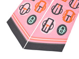 HERMES马克西斜纹布现代扣维希/ Bouclerie Moderne维希粉红色/绿色系统女士真丝100％围巾新银