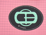 HERMES马克西斜纹布现代扣维希/ Bouclerie Moderne维希粉红色/绿色系统女士真丝100％围巾新银