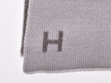 Hermès muffler grey / light blue men's Womens cashmere 70% silk 30% brand new HERMES silver