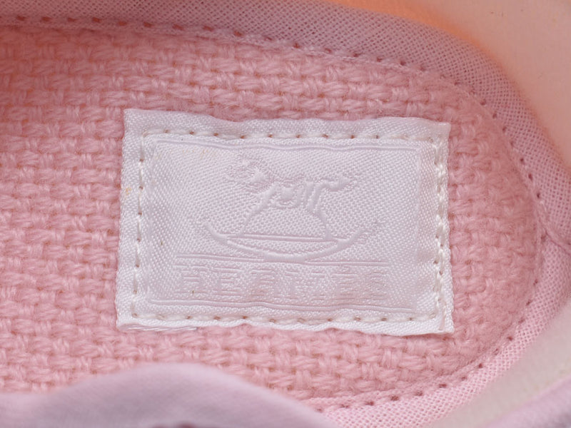 HERMES Hermes First Shoes Baby Shades: Embroidered with Shoe Pink Kids, canvas, canvas, canvas unused, unused silver.