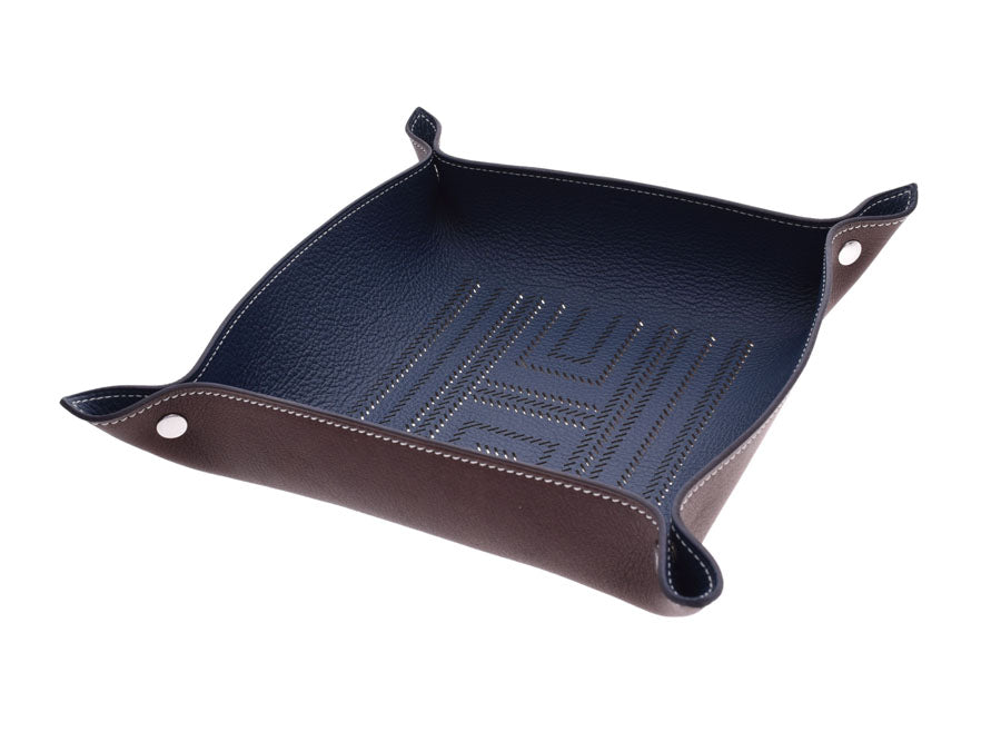 エルメス ヴィドポッシュ 茶/紺 D刻印 メンズ レディース レザー 小物