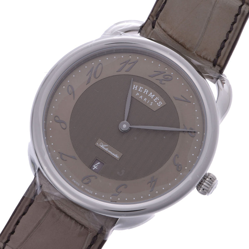 HERMES Hermes Alcee: Arcee Arske: Arshke AR8.61aq. SS/leather watch, automatic winding, automatic winding, black-black, board of Ginzo.