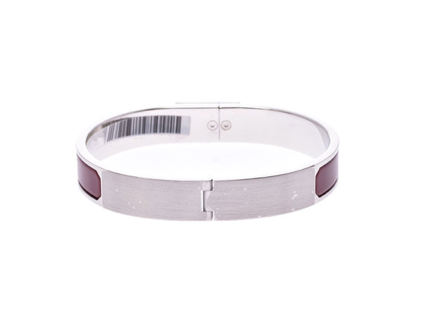 HERMES Hermes jet bangle rouge silver metal fittings unisex bracelet new article silver storehouse