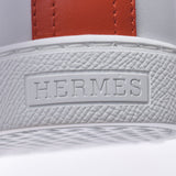 42 HERMES Hermes size 1/2 アヴァンタージュ white / Orangemen's calf sneakers new article silver storehouse