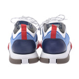 HERMES Size 43 Men's Sneakers White/Blue Men's Canvas/Leather Sneakers New Ginzo