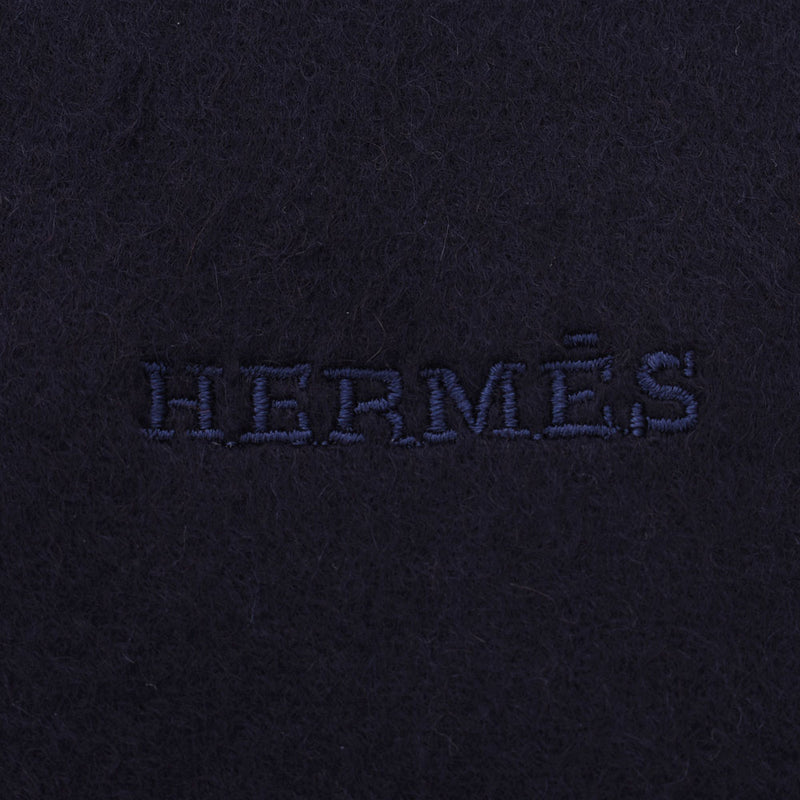 HERMES エルメス 
 紺/青 ユニセックス カシミヤ100％ マフラー