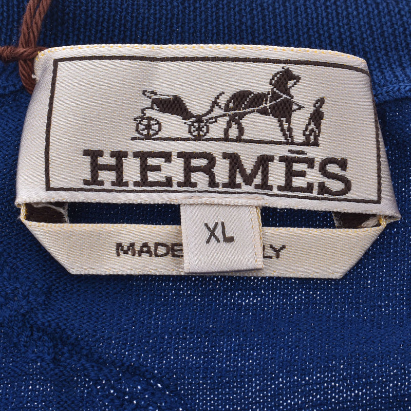 HERMES エルメス ドラゴン柄 ブルー サイズXL メンズ ウール100％ セーター 新品 銀蔵