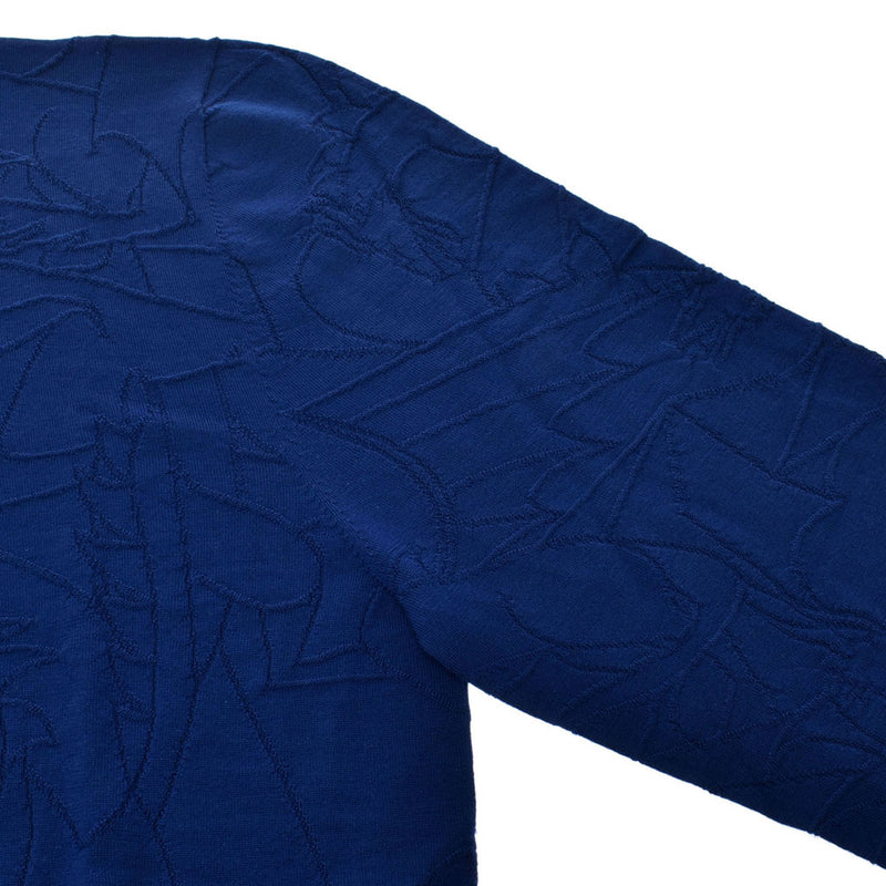 HERMES エルメス ドラゴン柄 ブルー サイズXL メンズ ウール100％ セーター 新品 銀蔵