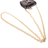 Gold metal fittings Lady's shoulder bag A rank used silver storehouse of ラペルラ LA PERLA mini-pochette Bordeaux origin