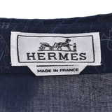 HERMES エルメス 馬/ドラゴン柄 紺 サイズM メンズ コットン100％ 長袖シャツ 新品 銀蔵