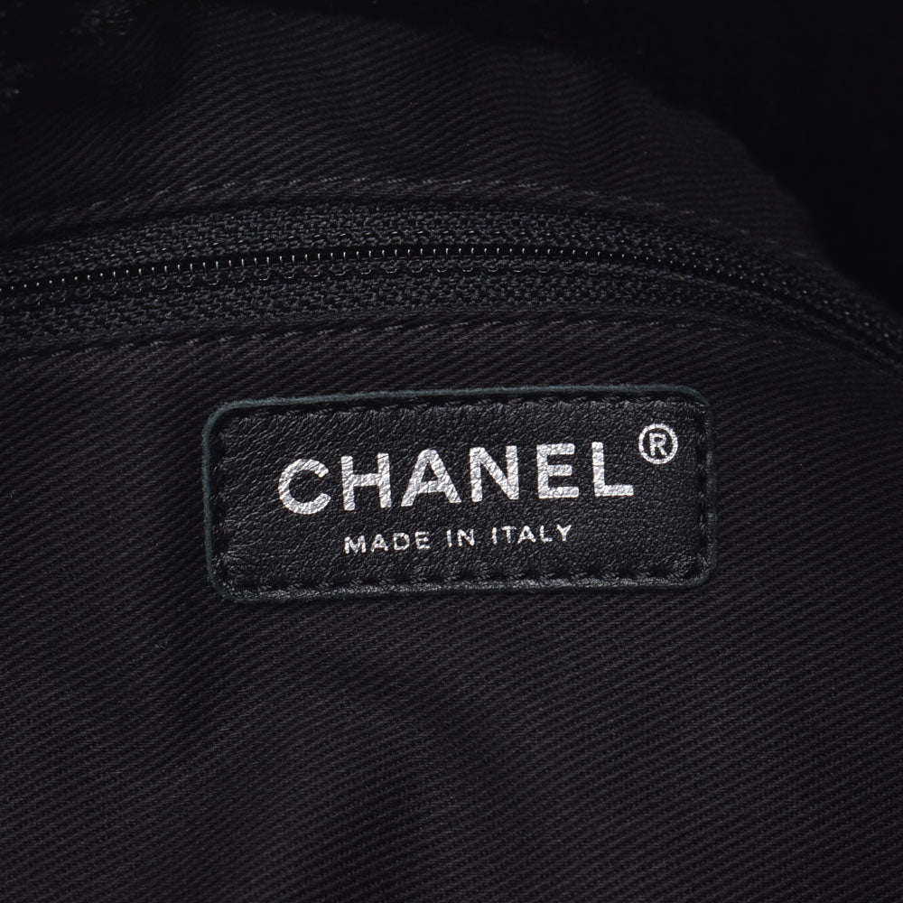 シャネルカメリア マトラッセ チェーントートバッグ 黒 シルバー金具