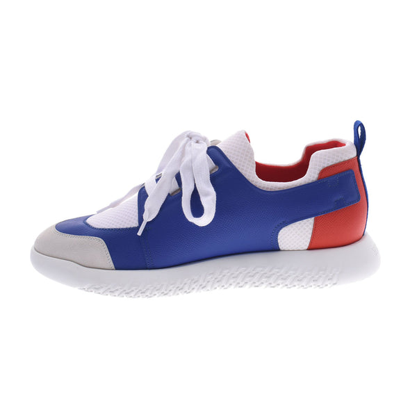 HERMES尺寸41 Vites白色/蓝色Royale /红色男士Toile Technique / Epson运动鞋New Ginzo