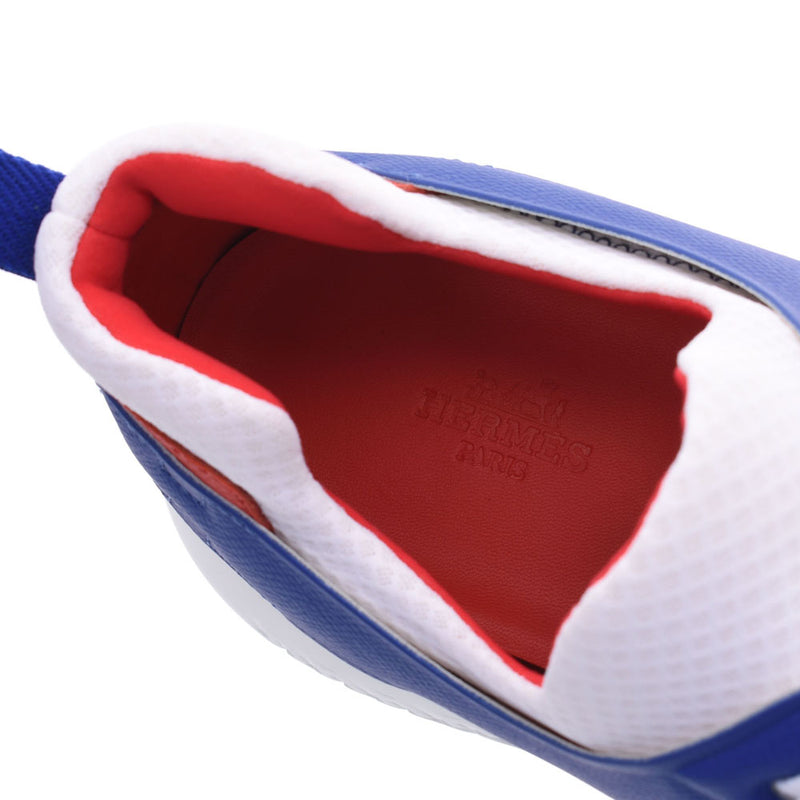 HERMES尺寸41 Vites白色/蓝色Royale /红色男士Toile Technique / Epson运动鞋New Ginzo