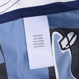 HERMES Hermes Men's Silk Shirt Size 43 Blue Men's Silk 100% Long Sleeve Shirt New Ginzo