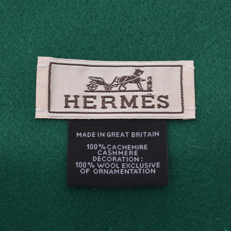 HERMES エルメス IMPRIME HERMES ODYSEE 緑 ユニセックス カシミヤ100％ マフラー 新品 銀蔵