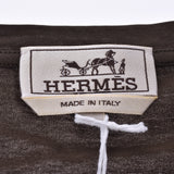 HERMES エルメス ODYSEE メンズTシャツ  カーキ系 サイズXL メンズ コットン/シルク 半袖シャツ 新品 銀蔵