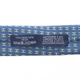 HERMES Hermes H pattern Blue Jean/Lime Men's Silk 100% Tie New Ginzo