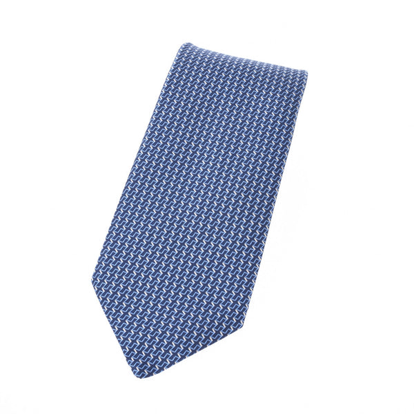 爱马仕安维尔玛林/蓝男装丝绸100%领带未使用银藏