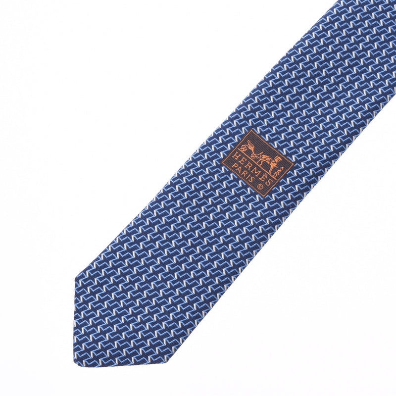 HERMES Hermes Anvilmore Marine/Blue Men's Silk 100% Tie Unused Ginzo