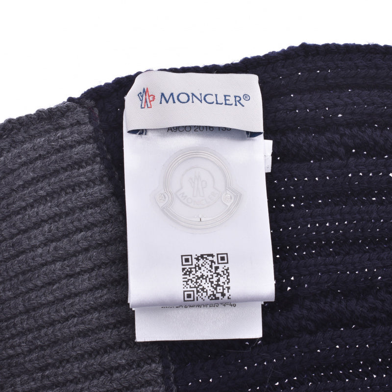 MONCLER Monkleel Mahler: Fragment fragment, dark blue, wool, wool, 100 % wool, muffler, unused silver.