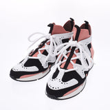 36 HERMES Hermes action size マルチカラーローズブビンガ / white / black Lady's leather / canvas sneakers new article silver storehouses