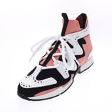 36 HERMES Hermes action size マルチカラーローズブビンガ / white / black Lady's leather / canvas sneakers new article silver storehouses