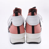 36 HERMES Hermes action size マルチカラーローズブビンガ / white / black Lady's leather / canvas sneakers new article silver storehouses