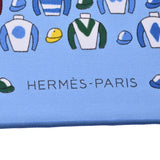 HERMES口袋首席骑师项目模式/ TOQUES ET CASAQUES浅蓝色女士丝绸100％新商品银仓库