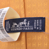 100% of HERMES Hermes H pattern ジョーヌ (yellow) men's silk tie new article silver storehouses