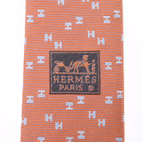 HERMES Hermes Digital H: Orange Men' s Silk 100 % Nexi Shinhon Gingzō