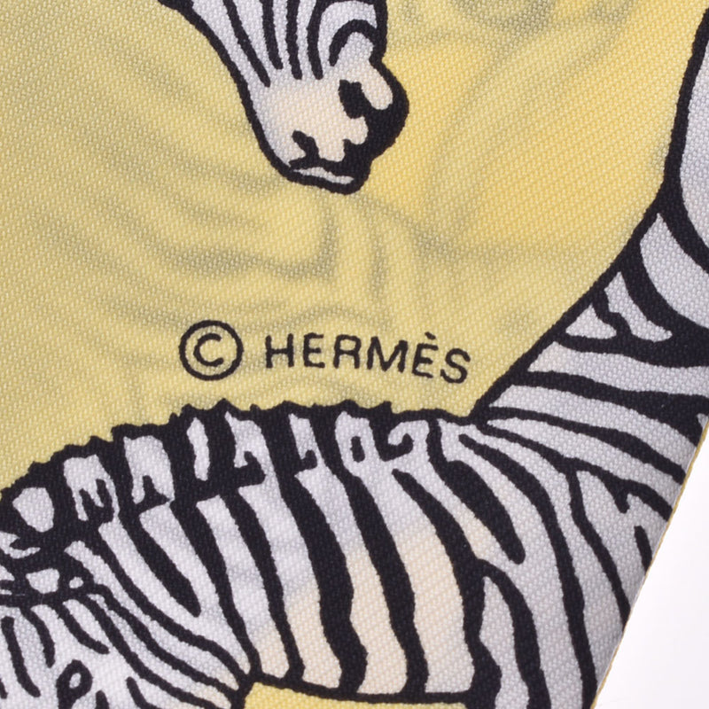 HERMES エルメス ツイリー ゼブラ バンダナ  シマウマ 黄 レディース シルク100% スカーフ 新品 銀蔵