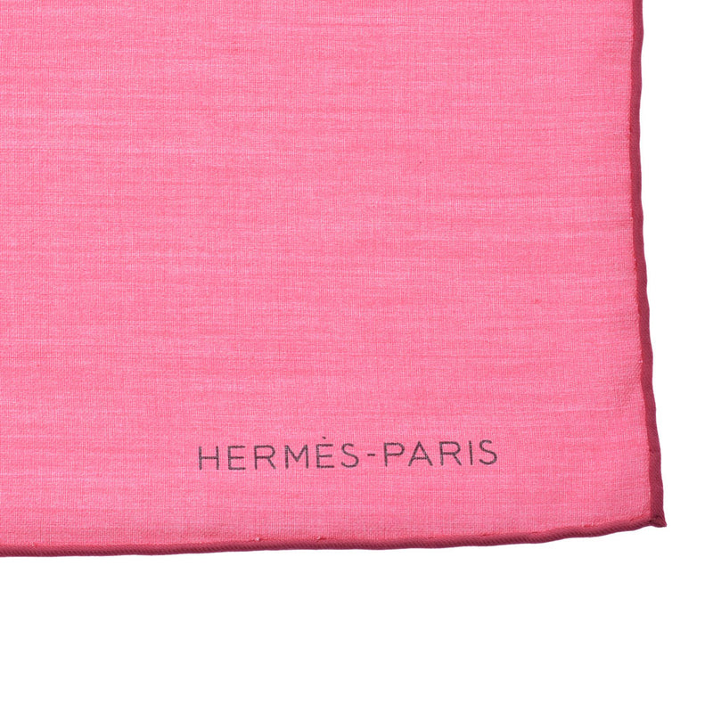 HERMES エルメス カレ50 バブルガム（ピンク） ユニセックス コットン54％ シルク46% スカーフ 新品 銀蔵