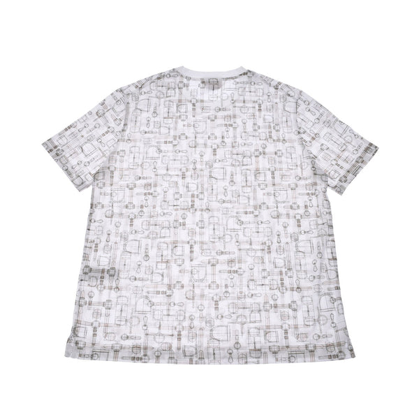 HERMMES爱马仕T恤图案白色尺寸L男士棉100%短袖衬衫新品银藏