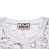 HERMES Hermes T-shirt white size L men's cotton 100% short sleeve shirt brand new silver