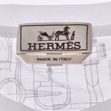 HERMES エルメス Tシャツ 柄入り  白 サイズL メンズ コットン100％ 半袖シャツ 新品 銀蔵